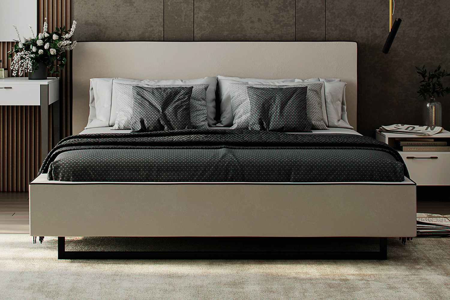 Двуспальные кровати - изображение №6 "Мягкая кровать Малага 160 х 200 см"  на www.Angstrem-mebel.ru