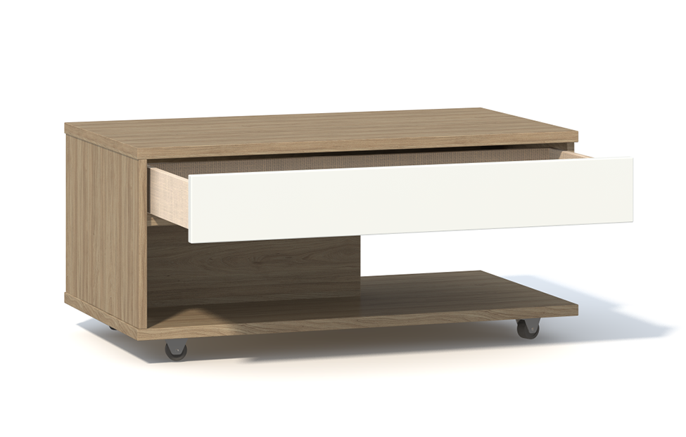 Журнальные столы - изображение №3 "Журнальный стол Анри Д1W с выдвижным ящиком / Швейцарский вяз+Светлый лен"  на www.Angstrem-mebel.ru