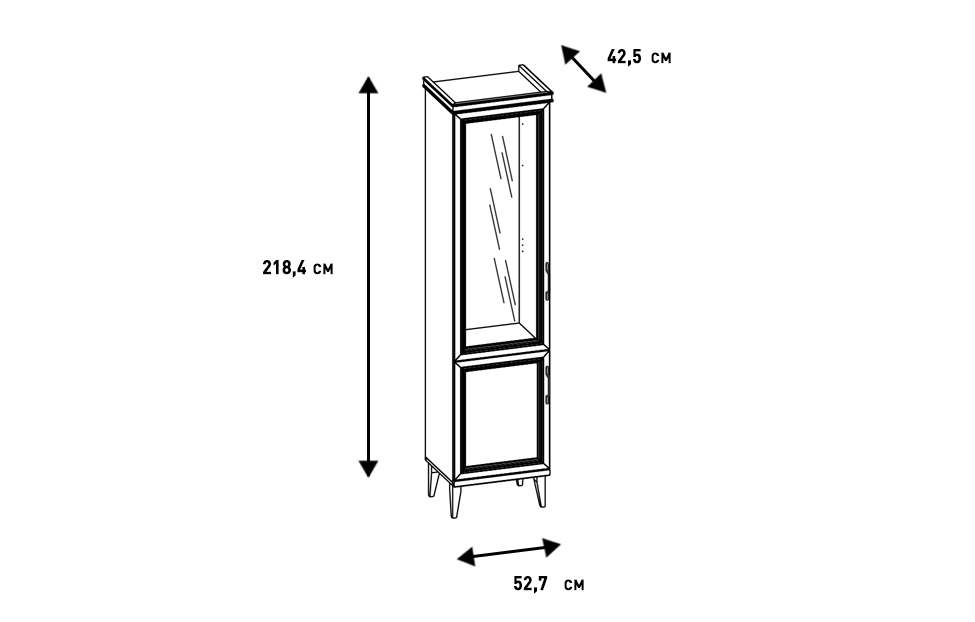 Шкафы-витрины - изображение №7 "Шкаф Орландо с полками ОР-004.04 (1 комплект) стекло"  на www.Angstrem-mebel.ru