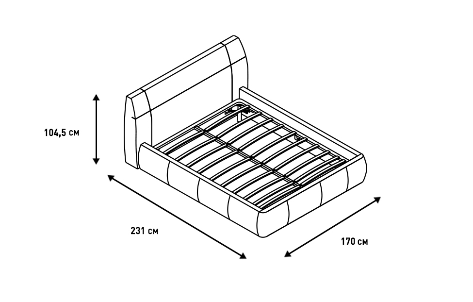 Двуспальные кровати - изображение №4 "Кровать Анри АН-810.27(С2) 140х200"  на www.Angstrem-mebel.ru